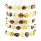 Mix amber beads polished olive